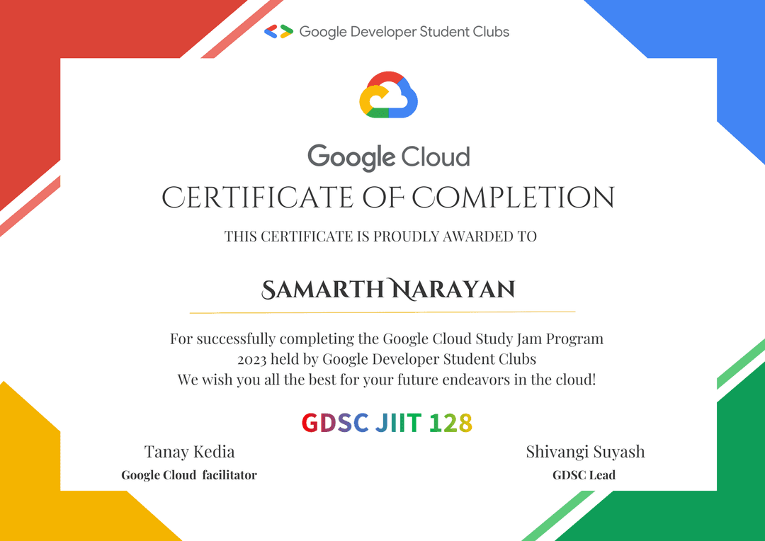 Google Cloud Study Jams