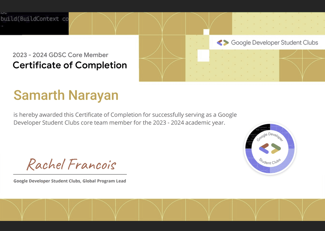 GDSC Core Team Member