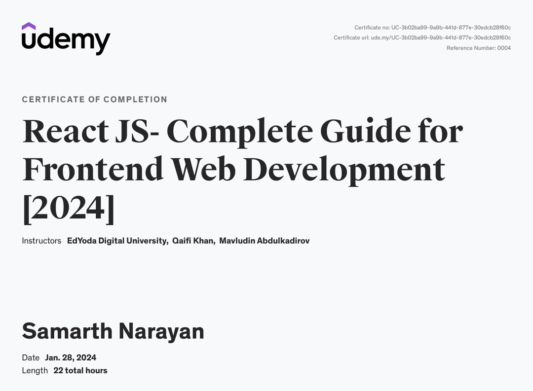 ReactJS - Frontend Development